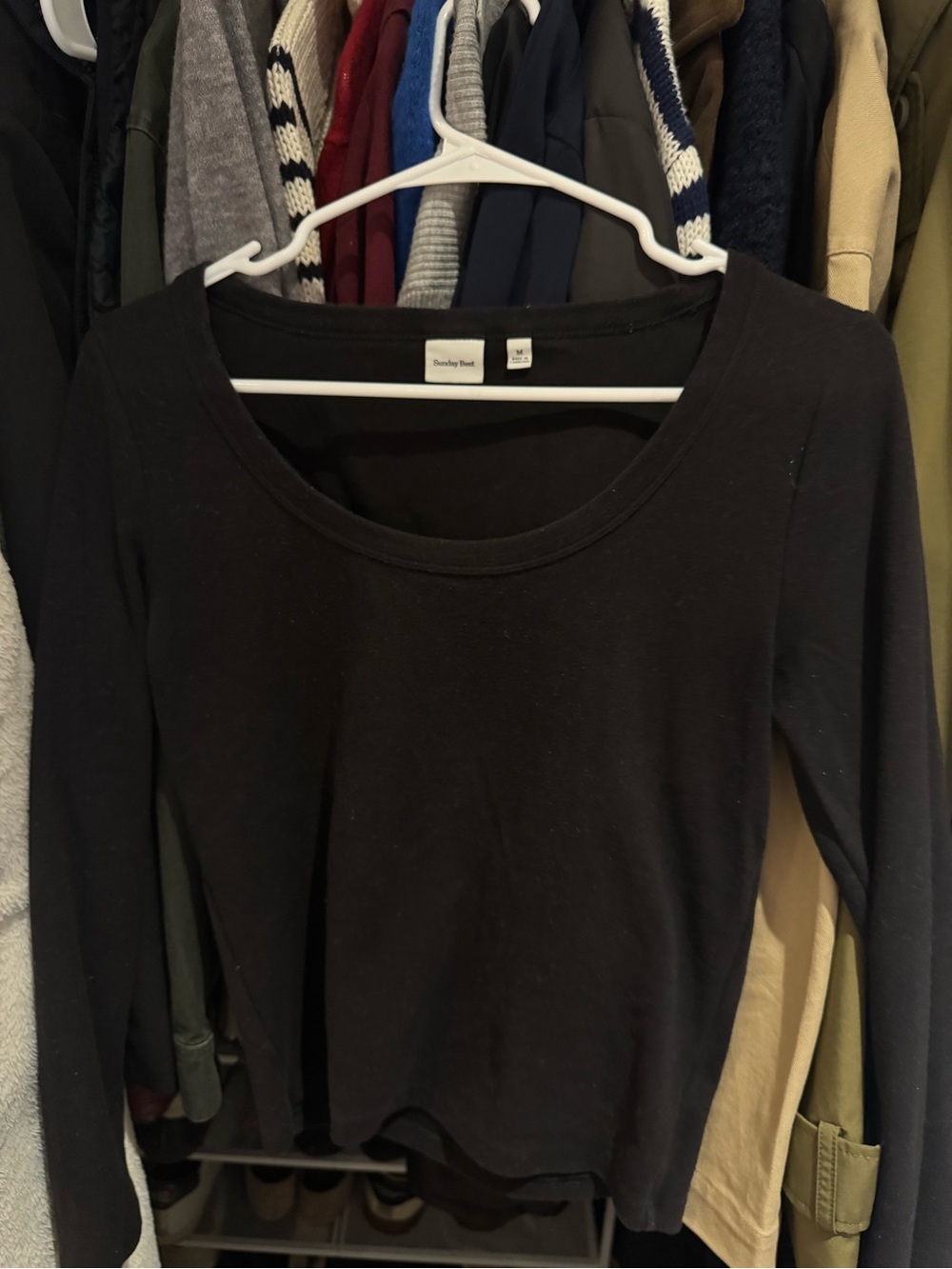 Sunday Best/ Aritzia Black Scoop-Neck Long Sleeve Top